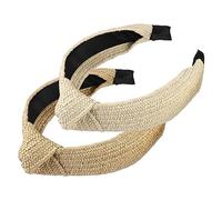 VOCOSTE 2uds Mujer Ancha Anudada Diadema, 1.97" Ancha, para Mujer Chica Caqui, Beige