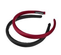 VOCOSTE 2uds Sólidas Simples Seda Diademas, 0.59" Negro rojo