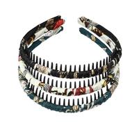 VOCOSTE 3 Piezas Diademas Florales con Peine de Dientes, para Mujeres, Verde Beige Negro