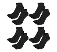 VOCOSTE 4 Pares Completos Dedo Dedo Calcetines Unisex No Deslizante Pegajoso Cinco Dedo Calcetines Negro