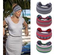 VOCOSTE 4Pcs Cintas Para Cabeza Anchas Cintas Elásticas Para Mujeres Colores Surtidos