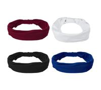 VOCOSTE 4Pcs Cintas Para Cabeza Anchas Para Mujeres Deportistas Negro Blanco Rojo Azul