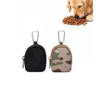 Vocridy Juego de 2 bolsas para golosinas para perros, color negro y camuflaje, bolsa de tela Oxford con mosquetón, bolsa impermeable para entrenamiento de perros y paseos al perro, soporte