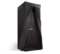 Voctent Cabina vocal portátil - Cabina de grabación sin eco de grado de estudio para voz en off, podcast y canto, cabina de aislamiento de sonido en casa con luz y bolsa de viaje (ZIGZAG-BLK, L)