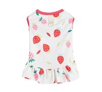 VOCUE Bonito vestido estampado para perros con anillos de tracción, falda para perros, vestidos cómodos de primavera, estilo encantador, falda para perros y gatos