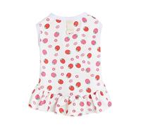 VOCUE Bonito vestido estampado para perros con anillos de tracción, falda para perros, vestidos cómodos de primavera, estilo encantador, falda para perros y gatos