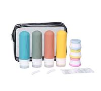 VOCUE Botellas de viaje de silicona de 90 ml, a prueba de fugas, rellenables, pequeñas botellas vacías de tamaño de viaje para champú