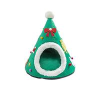 VOCUE Cama de Navidad para gatos de interior para perros pequeños, cama cálida lavable para cachorros, cama de tienda de campaña, cojín extraíble