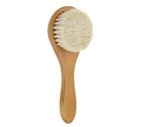 VOCUE Cepillo de pelo redondo con mango de madera para bebé, cerdas suaves naturales, cepillo para bebés recién nacidos
