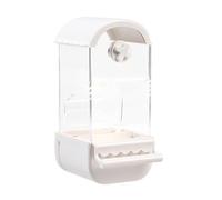 VOCUE Comedero transparente para pájaros, dispensador automático de alimentos para pájaros, antiderrames, comedero en forma de casa de pájaros, dispensador de comida acrílica para pájaros
