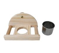 VOCUE Cuenco de entrenamiento para pájaros con taza, jaula de loros, juguete para cacatúas, periquitos, loros, gimnasio, juguete con taza de alimentación