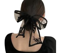 VOCUE Diadema de encaje negra para el pelo, diadema de encaje para el pelo, lazos para el pelo, accesorios para el cabello atados, lazos para el pelo