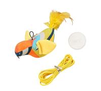 VOCUE Juguete chirriante para gatos, pájaro, gatos, juguete chirriante con plumas para gatos, dentición, pájaro masticable con plumas para que los gatos hagan ejercicio, regalo