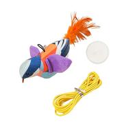 VOCUE Juguete chirriante para gatos, pájaro, gatos, juguete chirriante con plumas para gatos, dentición, pájaro masticable con plumas para que los gatos hagan ejercicio, regalo