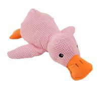 VOCUE Juguete de gato con forma de pato peludo para perro, juguete con sonido para dentición de gato, peluche chirriante para perro