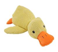 VOCUE Juguete de gato con forma de pato peludo para perro, juguete con sonido para dentición de gato, peluche chirriante para perro