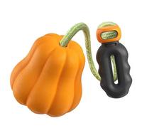 VOCUE Juguete masticable para perros para masticador agresivo, simulación de naranja/calabaza, juguete de dentición para perros, juguete chirriante para mascotas