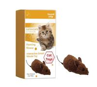 VOCUE Juguete realista de ratón para gatos de interior, juguete de gato con sonido chirriante, juguete realista en forma de ratón para interiores