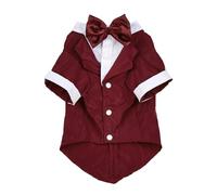 VOCUE Mono de esmoquin para mascotas, ropa para perros, boda, al aire libre, cuello con lazo, varios colores, ropa pequeña y encantadora para perros
