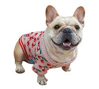 VOCUE Suéter de Navidad para perros pequeños, suéter cálido para gatos, resistente al viento, suave