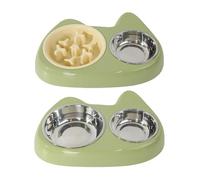 VOCUE Tazón inclinado para gatos con doble tazón, cuenco de alimentación lenta, antideslizante, para perros, contenedor de alimentos, gatos y cachorros, 2 unidades