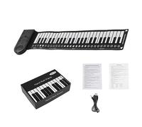 VOCUE - Teclado electrónico portátil de 49 teclas para piano electrónico plegable, teclado de silicona flexible, fácil de transportar