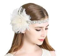 VOCUE Tocado de carnaval para mujer, diadema de Mardi Gras, tocado de mascarada, tocado Gatsbys