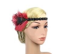 VOCUE Tocado de carnaval para mujer, diadema de Mardi Gras, tocado de mascarada, tocado Gatsbys