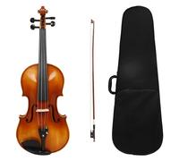 VOCUE Viola de madera maciza con estuche de transporte y juego de arco, instrumento de cuerda para estudiantes principiantes, color natural, juego de viola de 16 pulgadas