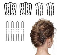 VODAFQS 8 Piezas Peines Laterales Horquilla en Forma de U Accesorios para el Cabello Peines de Metal Horquillas para el Cabello en Forma de U