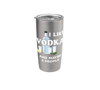 Vodka Lover I Like Vodka and Maybe 3 People Vaso térmico de acero inoxidable de doble pared