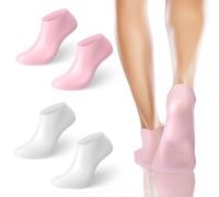 Vodolo Calcetines de silicona para pies secos y agrietados para mujer, nueva actualización de máscara de pie hidratante gruesa y exfoliante, calcetines de silicona, 2 pares