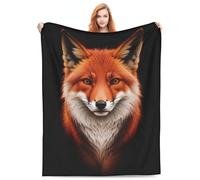 VODRM Manta de zorro, regalo para niños y adultos, suave, cálida, ligera, acogedora, linda, zorros del bosque, ojos naranjas, manta para cama, sala de estar, sofá, decoración de cumpleaños, 60 x 80