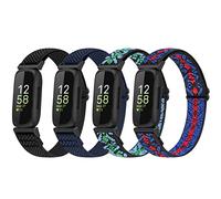 Vodtian Paquete de 4 correas compatibles con Fitbit Inspire 3/Inspire 2/Inspire/Inspire HR/Ace 3/Ace 2, correas elásticas de nailon ajustables de repuesto para mujeres, hombres y niños