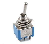 Voeecyttu AC 3A/250V 6A/125V 6 DPDT On/On 2 posiciones Mini Interruptor de palanca Azul