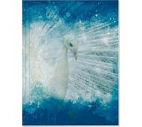 Vögel auf Instagram Großes Notizheft (A5) Motiv Weißer Pfau