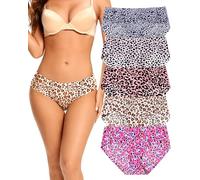 VOENXE 5 Pack Bragas Sin Costuras Mujer,Hipster Braguitas Invisibles,Ropa Interior para Mujer Microfibra,Cómodas Culotte Slip Cintura Baja,Brasileñas Women Underwear, Suaves Calzoncillos Seamless