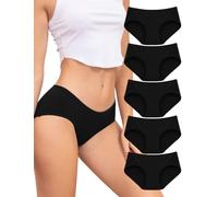 VOENXE Bragas Mujer Algodon,Braguitas Ropa Interior Algodão Hipster Culotte | Calzones Cintura Midi Talle Algodón,Cotton Underwear Women Briefs,Suave Braga Elástico Cómoda brazilian Panties,Pack de 5