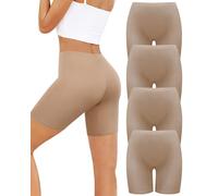 VOENXE Bragas Pantalon Mujer Algodon,Leggings Cortos Antirozaduras,Boxer para Mujer, Mallas Cortas Deporte,EláStico Shorts Debajo La Falda,Pantalones para Yoga y Ejercicio Pack de 4