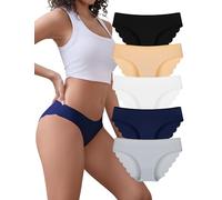 VOENXE Bragas sin Costuras Mujer Invisible Brasileñas Microfibra Braguitas Bikini Ropa Interior Mujeres Seamless Underwear for Women Calzoncillos Talle Bajo Femenina Slips Femme Comodas Pack de 5