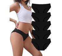 VOENXE Bragas sin Costuras Mujer Invisible Brasileñas Microfibra Braguitas Bikini Ropa Interior Mujeres Seamless Underwear for Women Calzoncillos Talle Bajo Femenina Slips Femme Comodas Pack de 5