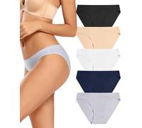 VOENXE Bragas Sin Costuras Mujer Pack,Braguitas Bikini Femenina Invisible,Underwear del Mujeres Slip con Forma Ropa Interior,Bragas BrasileñAs Mujer,Seamless Women Panties,MúLtiples Paquete De 5