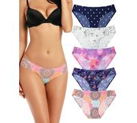 VOENXE Bragas Sin Costuras Mujer Pack,Braguitas Bikini Femenina Invisible,Underwear del Mujeres Slip con Forma Ropa Interior,Bragas BrasileñAs Mujer,Seamless Women Panties,MúLtiples Paquete De 5