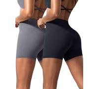 VOENXE Mujer Yoga Short,Cintura Alta Push Up Mallas Correr,EláSticas Deporte Leggins,Gimnasio Ejercicio Scrunch Butt Pantalones Cortos,Deportivo Ciclista Jogging Mallas Cortas Multi Pack De 2