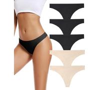 VOENXE Tangas de Lencería,Tangas Mujer Pack,Sin Costuras Bragas,Ropa Interior,para Mujeres,Women Multicolor con Acabado Fino Que No Marca,Cómodos,Suaves y Elásticos Thong Underwear,5 Pack