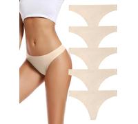VOENXE Tangas de Lencería,Tangas Mujer Pack,Sin Costuras Bragas,Ropa Interior,para Mujeres,Women Multicolor con Acabado Fino Que No Marca,Cómodos,Suaves y Elásticos Thong Underwear,5 Pack