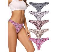 VOENXE Tangas de Lencería,Tangas Mujer Pack,Sin Costuras Bragas,Ropa Interior,para Mujeres,Women Multicolor con Acabado Fino Que No Marca,Cómodos,Suaves y Elásticos Thong Underwear,5 Pack