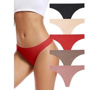 VOENXE Tangas de Lencería,Tangas Mujer Pack,Sin Costuras Bragas,Ropa Interior,para Mujeres,Women Multicolor con Acabado Fino Que No Marca,Cómodos,Suaves y Elásticos Thong Underwear,5 Pack