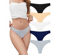 VOENXE Tangas Mujer Pack,Sin Costuras Bragas Mujer,Invisible Braguitas LenceríA BrasileñAs,Microfibra Ropa Interior,Women Underwear Seamless,Deportivos Thong CóModos Sexy Laser Panties,Paquete De 5
