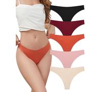 VOENXE Tangas Mujer Pack,Sin Costuras Bragas Mujer,Invisible Braguitas LenceríA BrasileñAs,Microfibra Ropa Interior,Women Underwear Seamless,Deportivos Thong CóModos Sexy Laser Panties,Paquete De 5